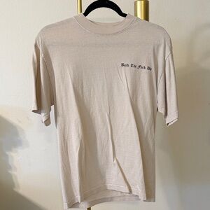 Beige Graphic Short Sleeve Tee